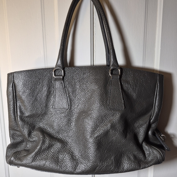 Borse In Pelle Italian Pebbled Leather Large Tote - Picture 2 of 8